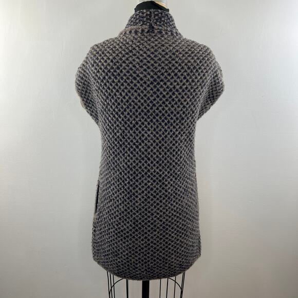 Fabiana Filippi Brown Wool Silk Cashmere Shawl Texture Open Sweater Sz 38 XXS - Picture 6 of 10